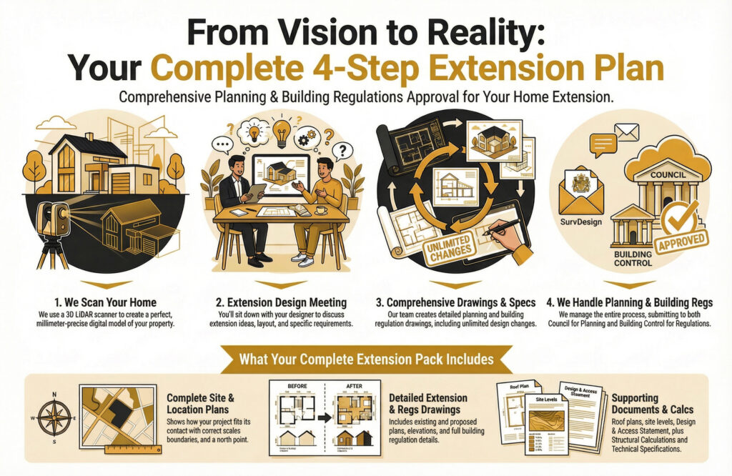 Extension Plans in 4 Steps - SurvDesign Architects