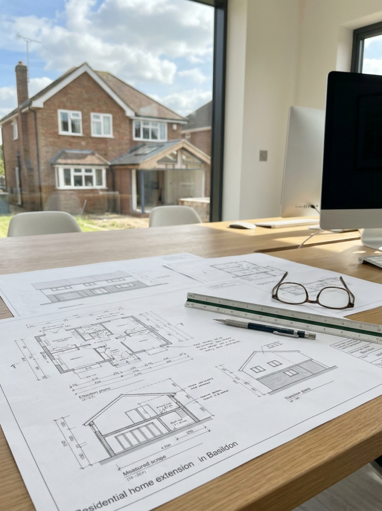 Architectural services in Basildon with residential planning drawings and home extension plans.