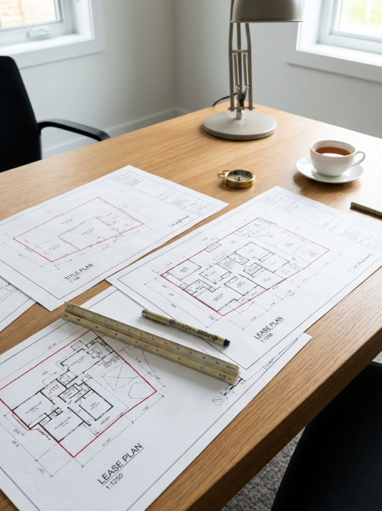 Land Registry compliant plans in Basildon showing lease plan and title plan style drawings.