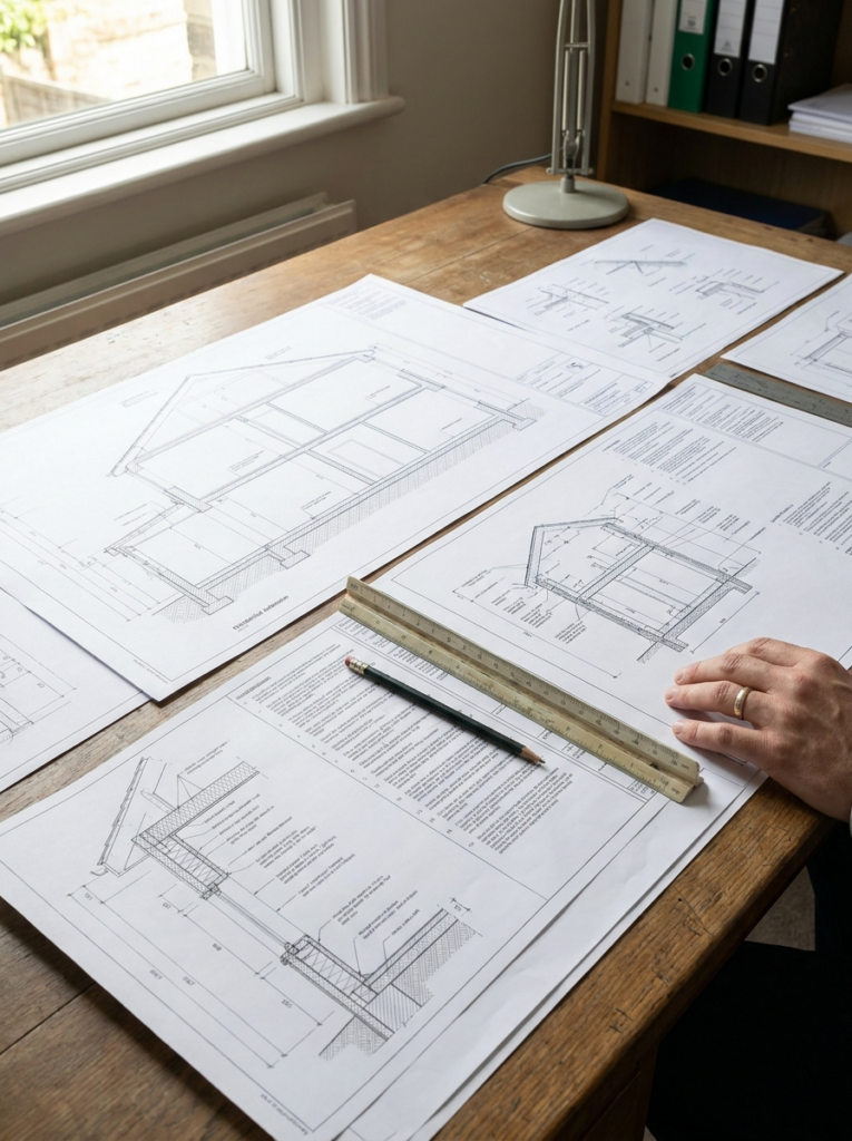 Brentwood Architect building regulations plans for a home extension