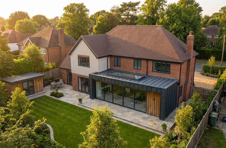 Completed family home extension in Brentwood designed for a residential improvement project