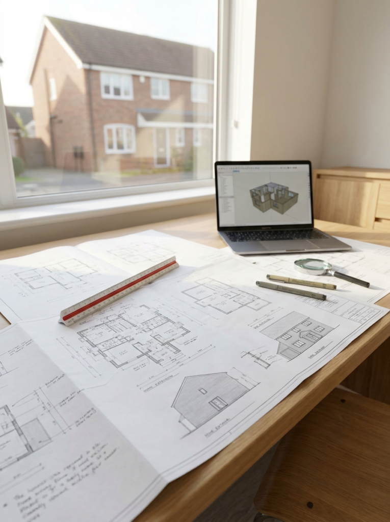 Architectural services in Canvey Island with residential planning drawings and home extension plans