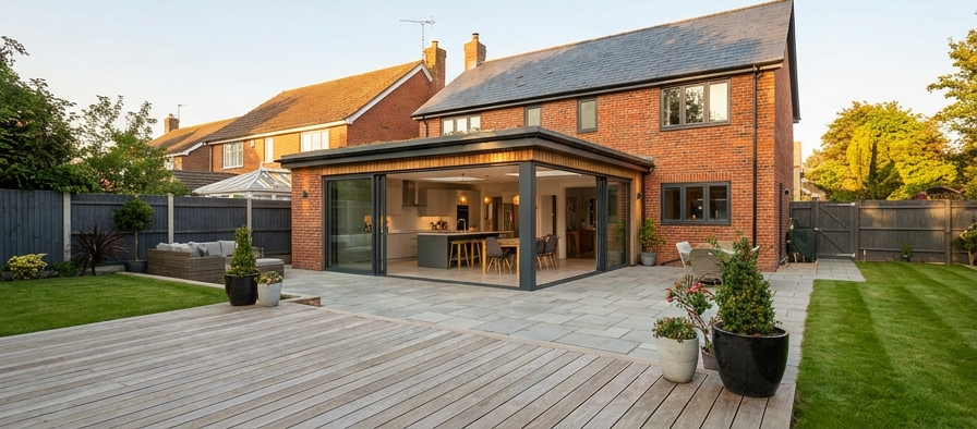 Completed family home extension on Canvey Island designed for a residential improvement project