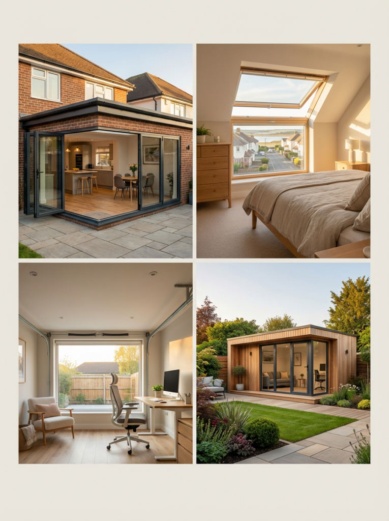 Residential projects on Canvey Island including extension plans, loft conversion plans, garage conversion plans and garden room designs