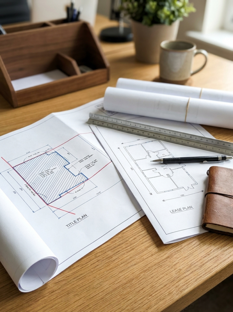 Land Registry compliant plans in Canvey Island showing lease plan and title plan style drawings.