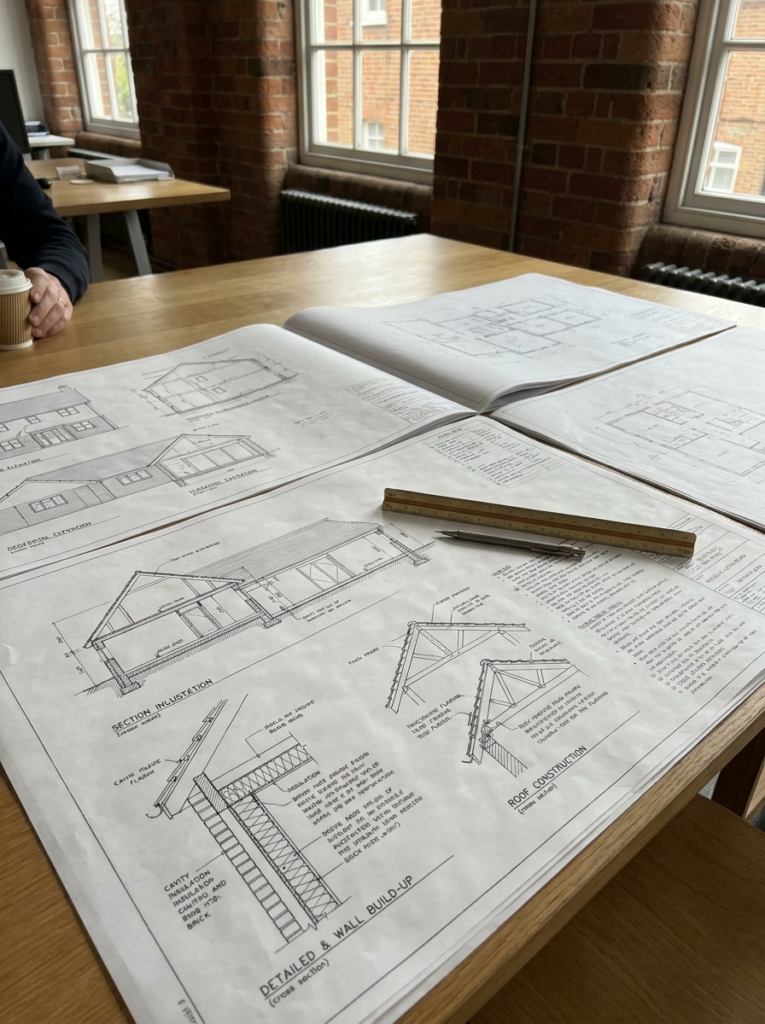 Colchester Architect building regulations plans for a home extension