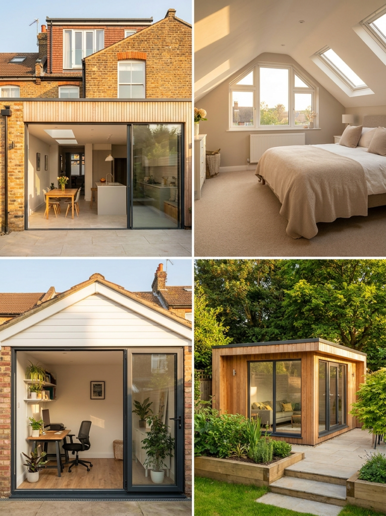 Residential projects in Colchester including extension plans, loft conversion plans, garage conversion plans and garden room designs