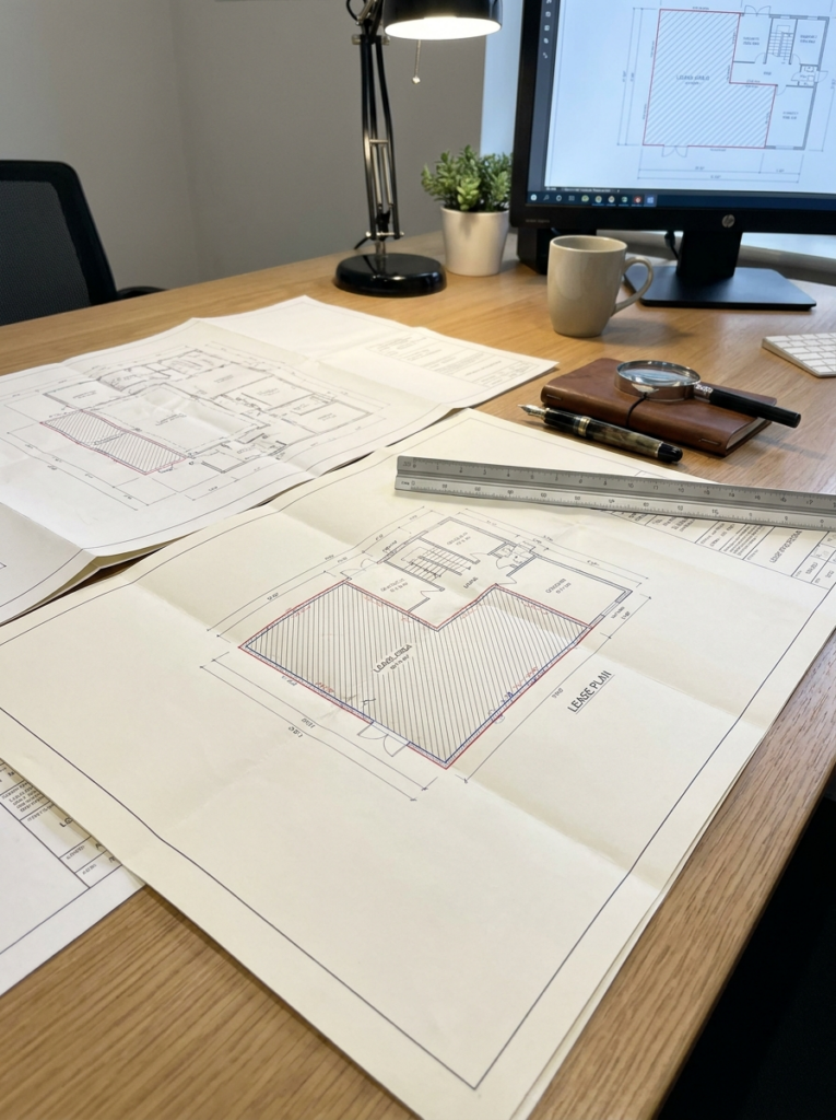 Land Registry compliant plans in Colchester showing lease plan and title plan style drawings.