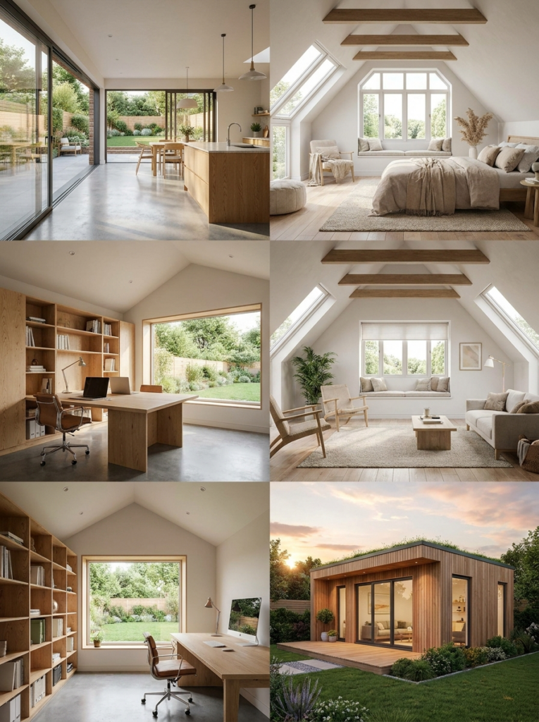 Common Leigh-on-Sea home improvement projects including extension plans, loft conversion plans, garage conversion plans and garden room designs.