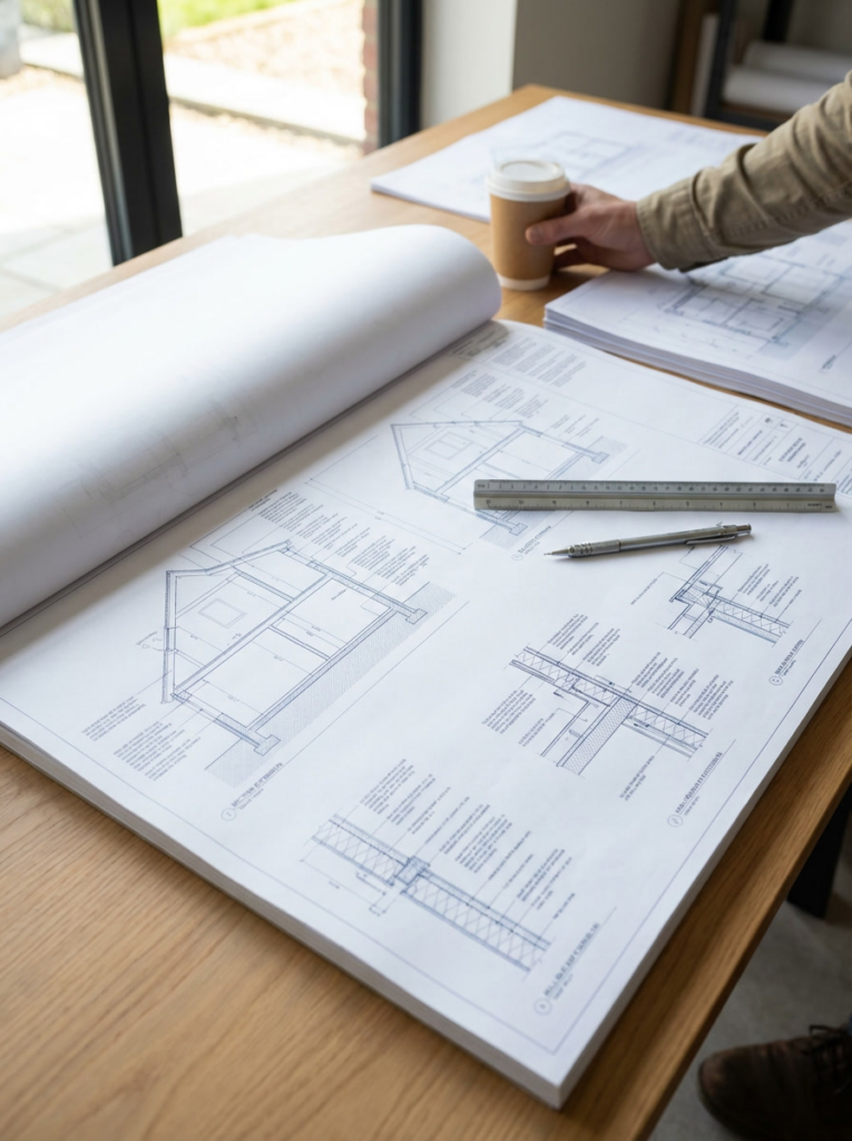 Grays Architect building regulations plans for a home extension