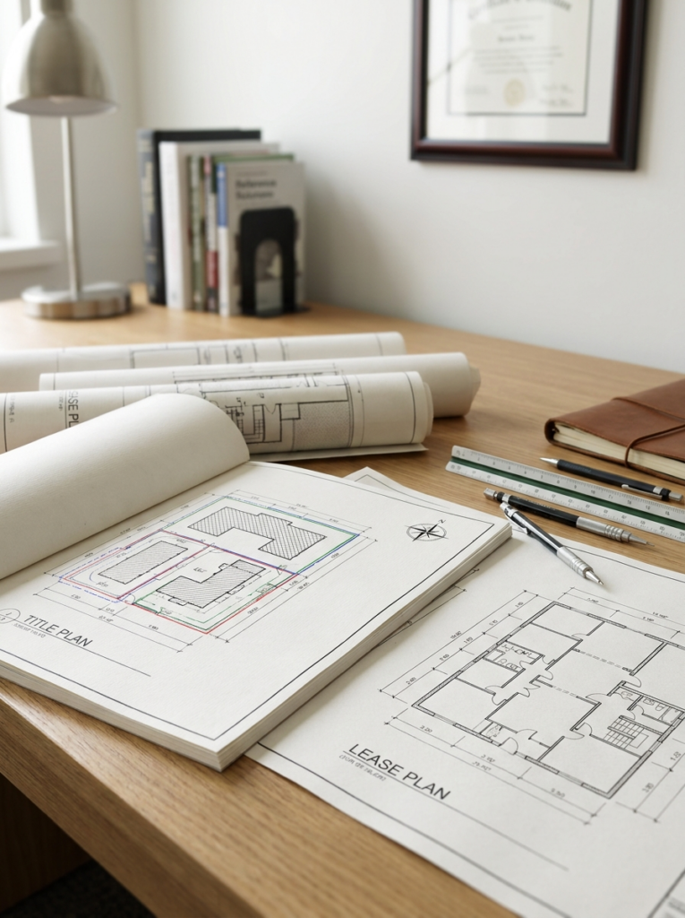 Land Registry compliant plans in Rayleigh showing lease plan and title plan style drawings.