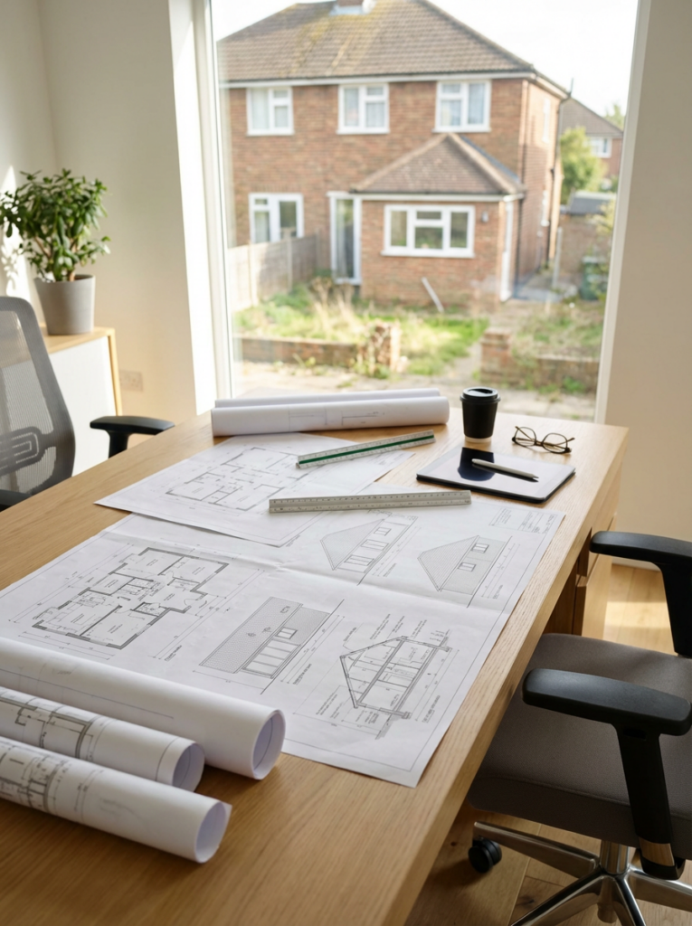 Architectural services in Southend-on-Sea with residential planning drawings and home extension plans.