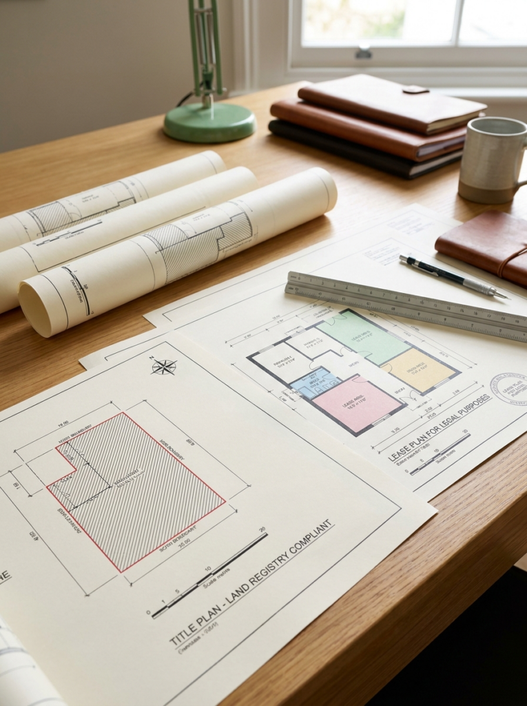 Land Registry compliant plans in Southend-on-Sea showing lease plan and title plan style drawings.