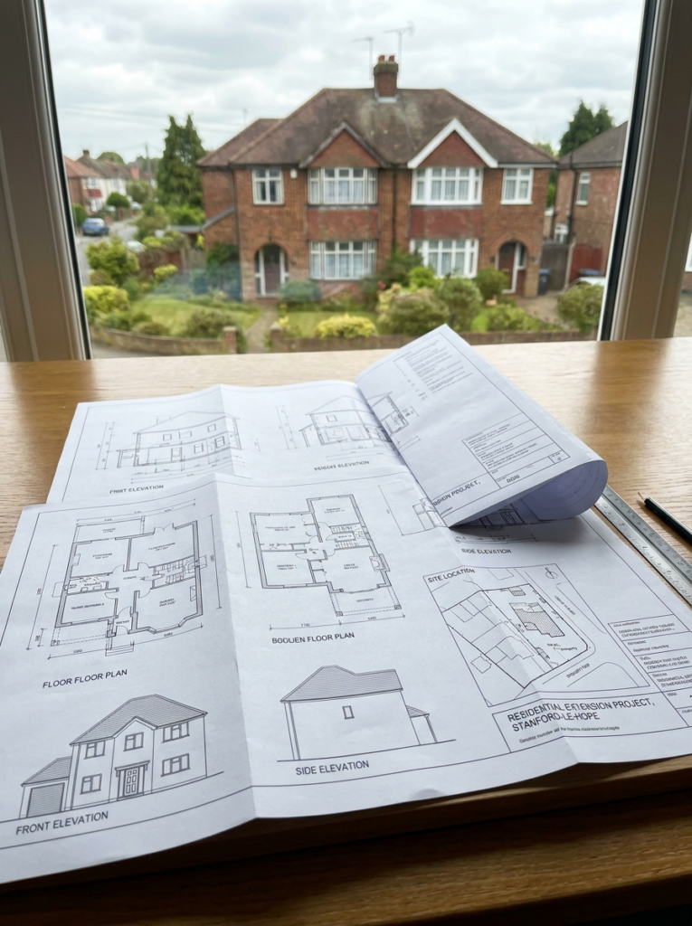 Stanford-le-Hope Architect planning drawings for a residential extension project