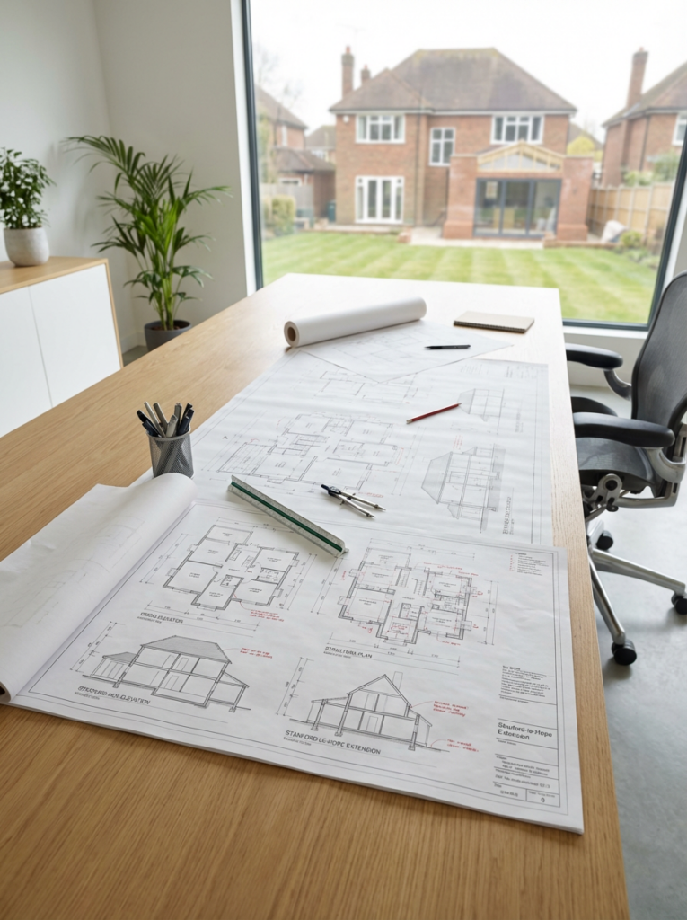 Architectural services in Stanford-le-Hope with residential planning drawings and home extension plans.