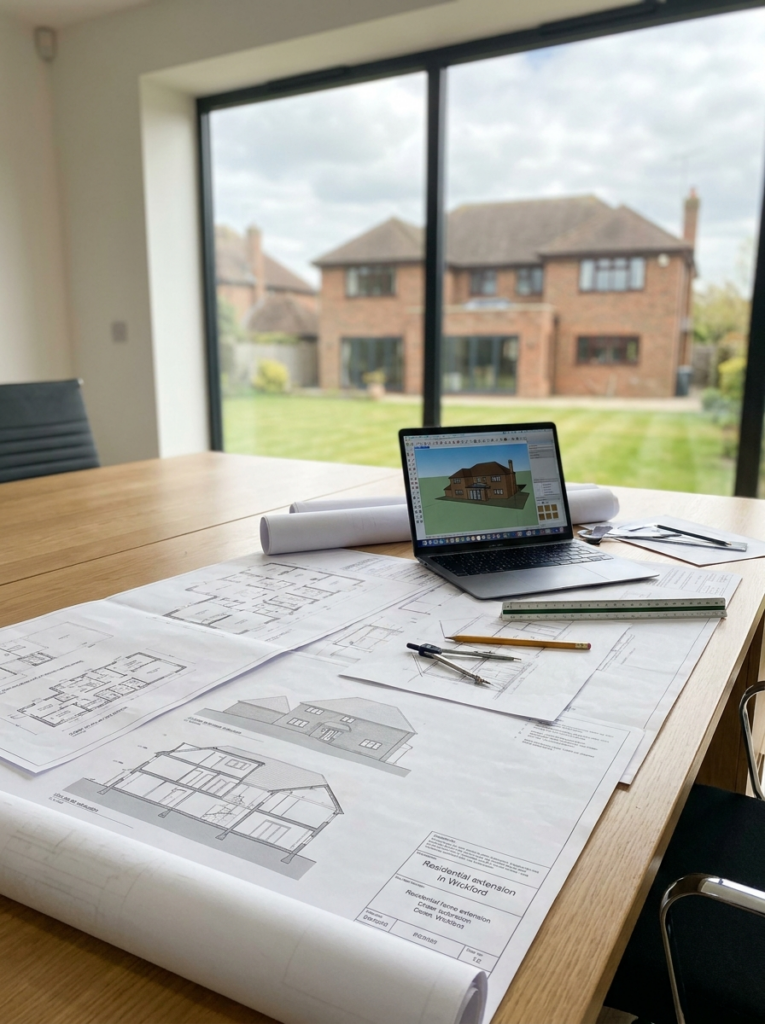 Architectural services in Wickford with residential planning drawings and home extension plans.