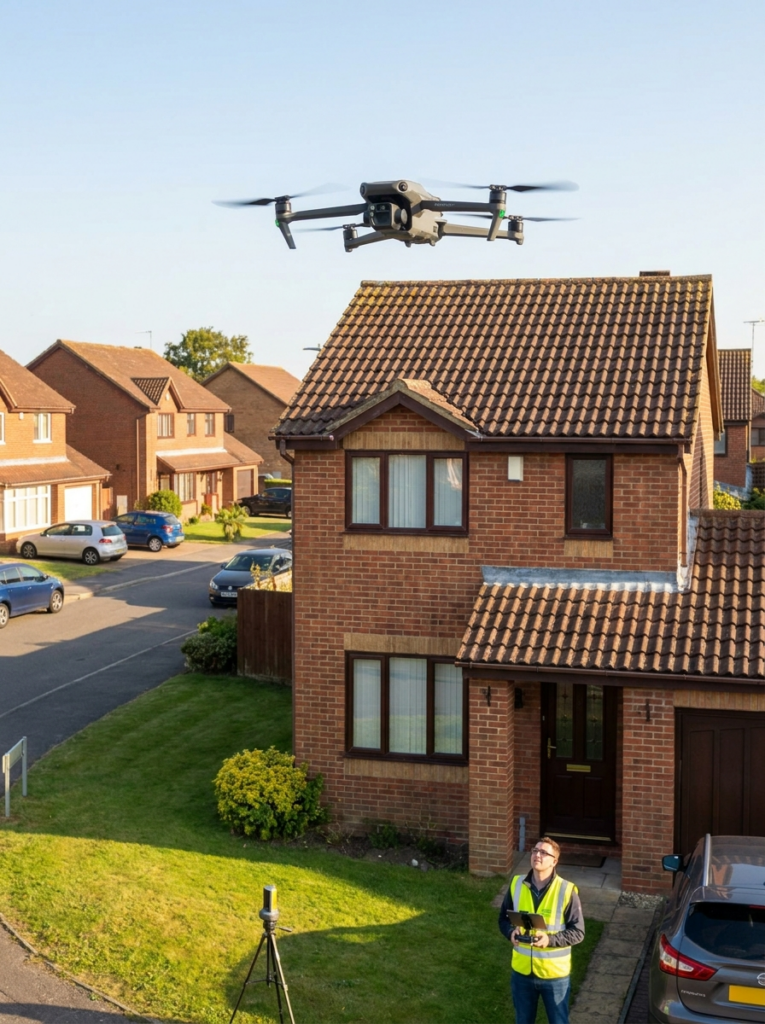 Drone survey in Stanford-le-Hope capturing accurate property information for Land Registry compliant plans