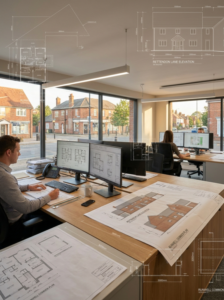 CAD drawing office in Wickford producing fit-out drawings floor plans elevations and service layouts