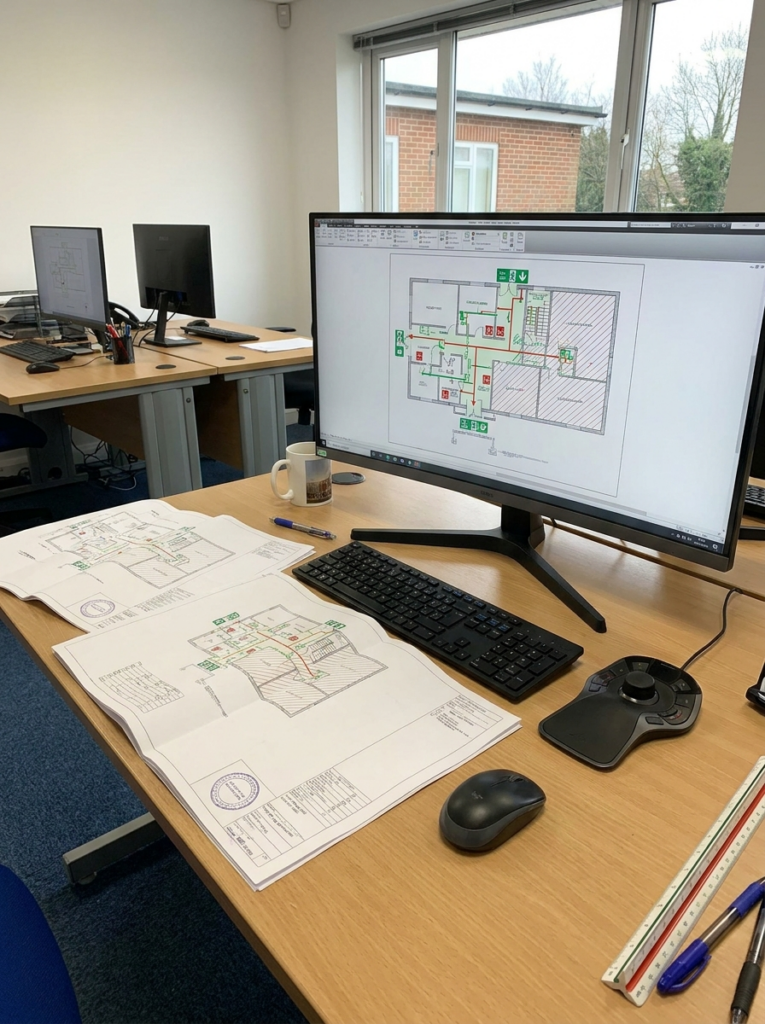 CAD drawing office in Benfleet producing fit-out drawings floor plans elevations and service layouts