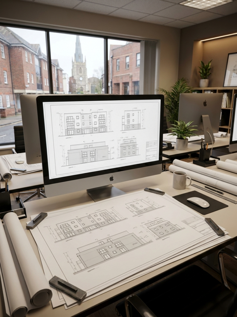 CAD elevation drawings in Chelmsford showing accurate building elevations and drafting work