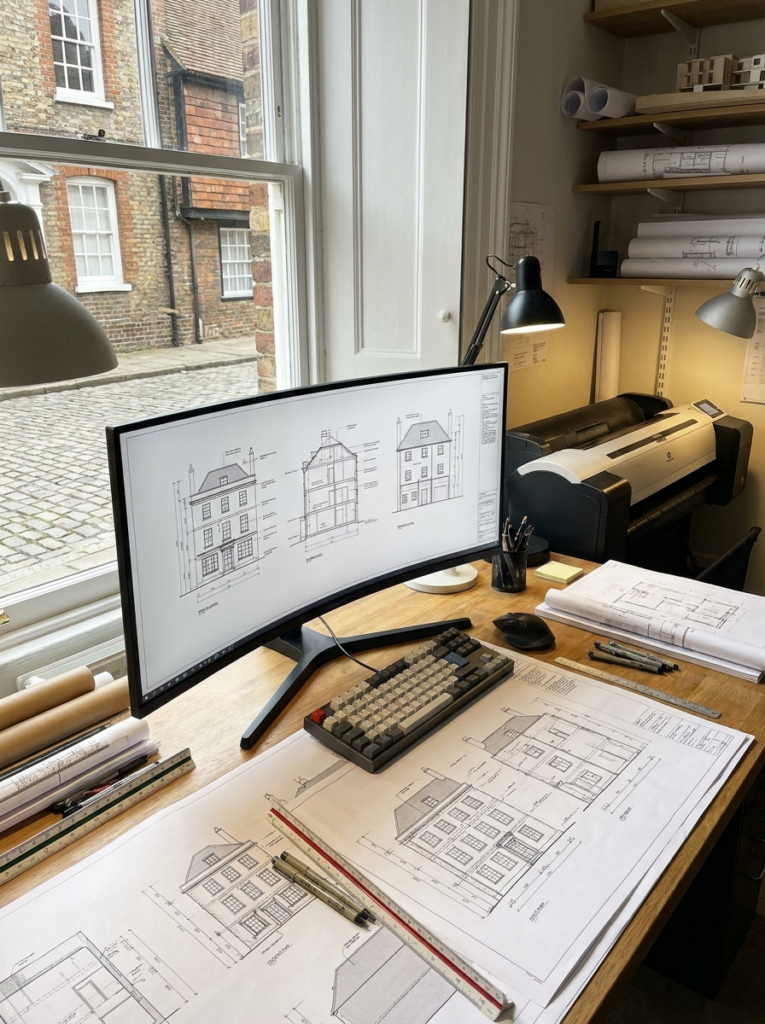 CAD elevation drawings in Colchester showing accurate building elevations and drafting work
