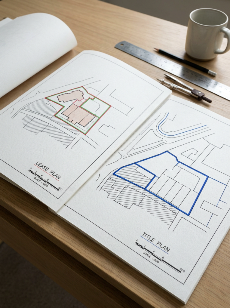 Land Registry compliant lease plans and title plans in Wickford shown as professionally prepared property drawings