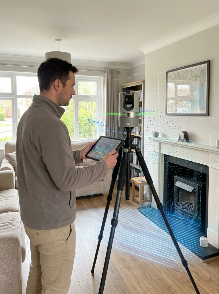 LiDAR measured survey in Benfleet supporting accurate Land Registry compliant plan preparation.