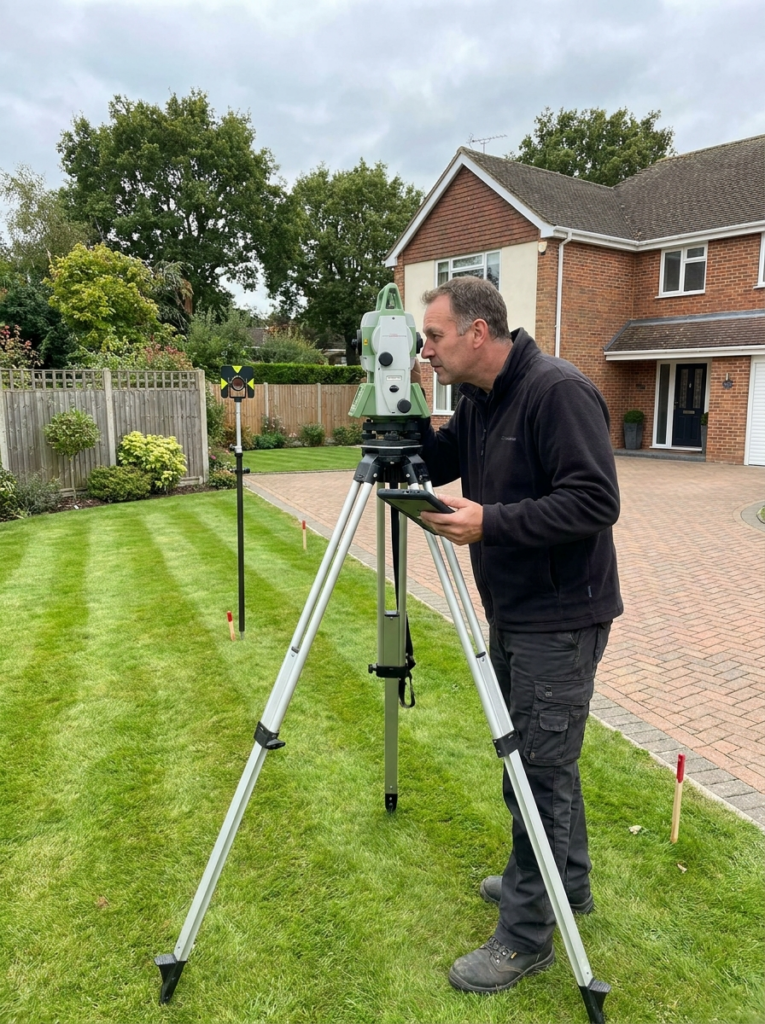 Topographical survey in Brentwood used to support accurate Land Registry compliant plan preparation