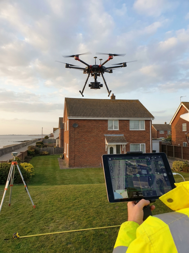 Drone survey in Canvey Island capturing accurate property information for Land Registry compliant plans