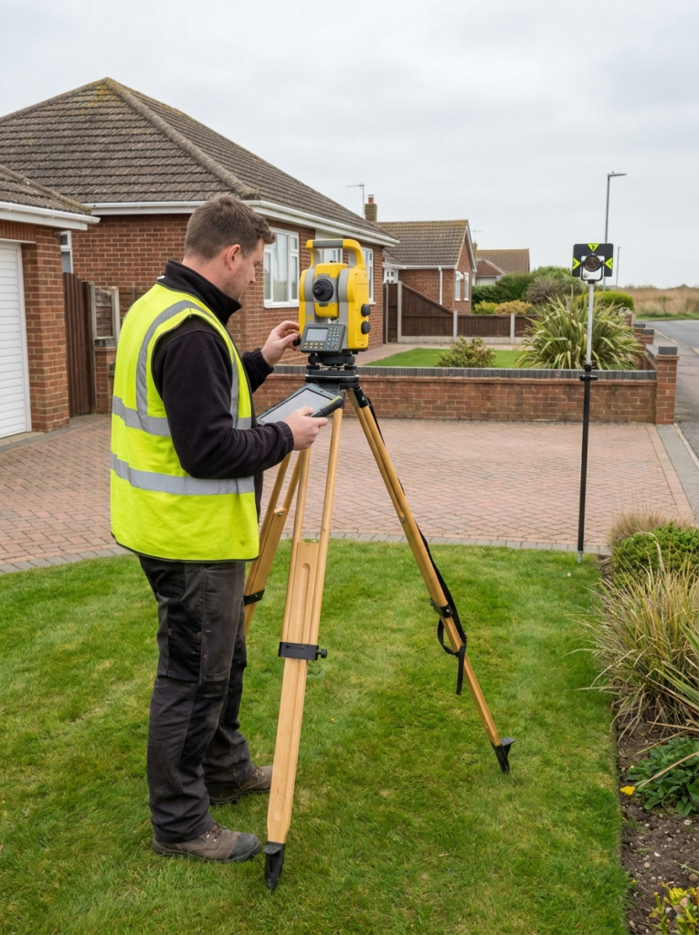 Topographical survey in Canvey Island used to support accurate Land Registry compliant plan preparation