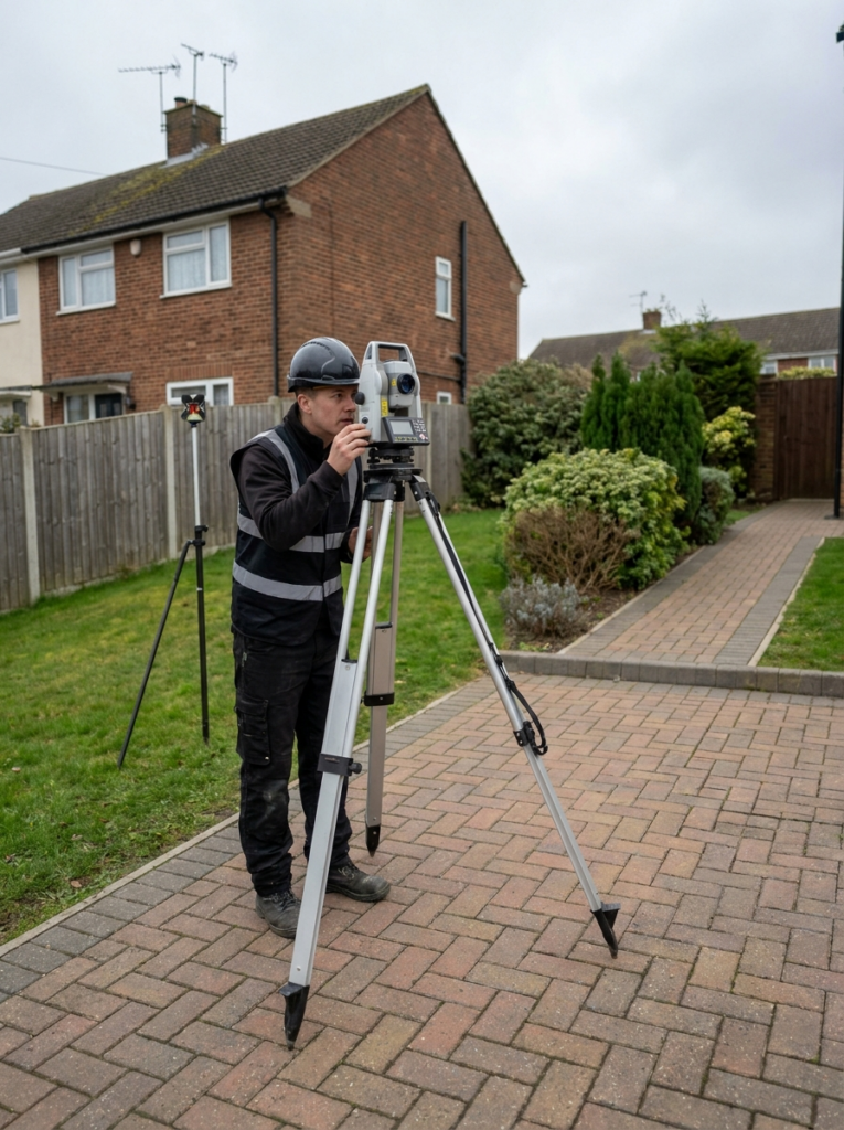 Topographical survey in Grays used to support accurate Land Registry compliant plan preparation.