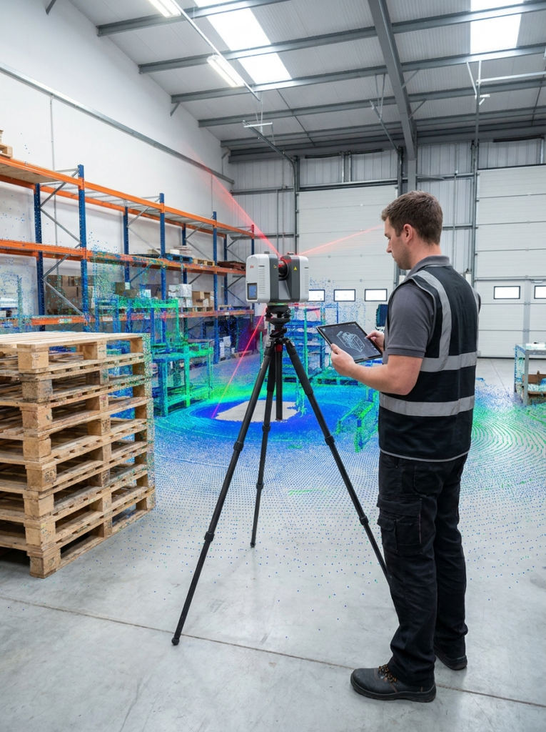 LiDAR measured surveys in Canvey Island capturing accurate commercial building data for CAD drawings