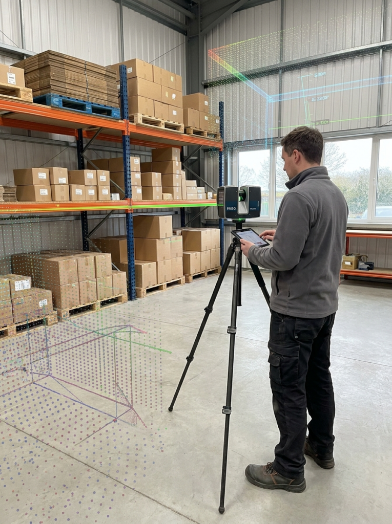 LiDAR measured surveys in Rayleigh capturing accurate commercial building data for CAD drawings